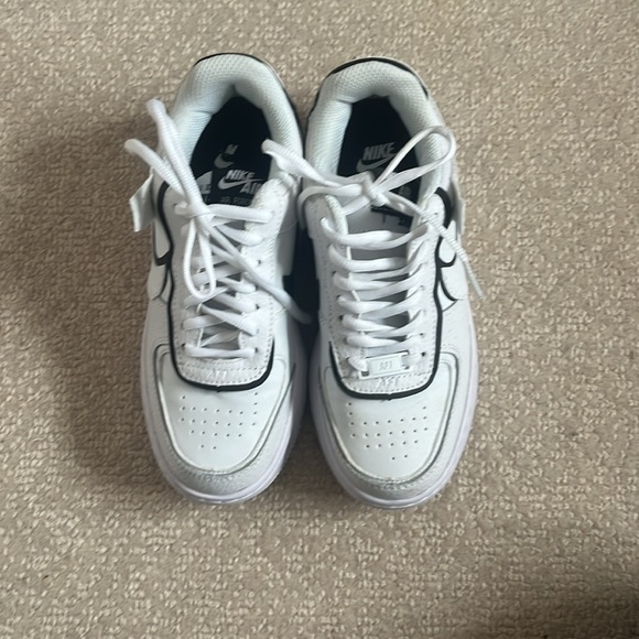 custom nike air force 1s black shadow. Worn once - Picture 2 of 3